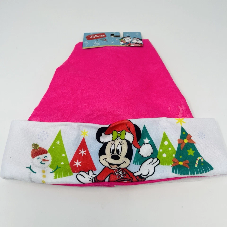 Minnie Mouse розовый Санта шляпа крышка помпон снежинка отпечаток 15 x 12 «рождественские елки новый - Изображение 2 из 4