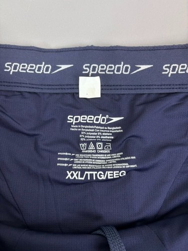 Speedo Hombre XXL Azul Marino Rayas Tecnología Voleibol Bañador Pantalones Cortos Forrados 8" Entrepierna - Imagen 6 de 6