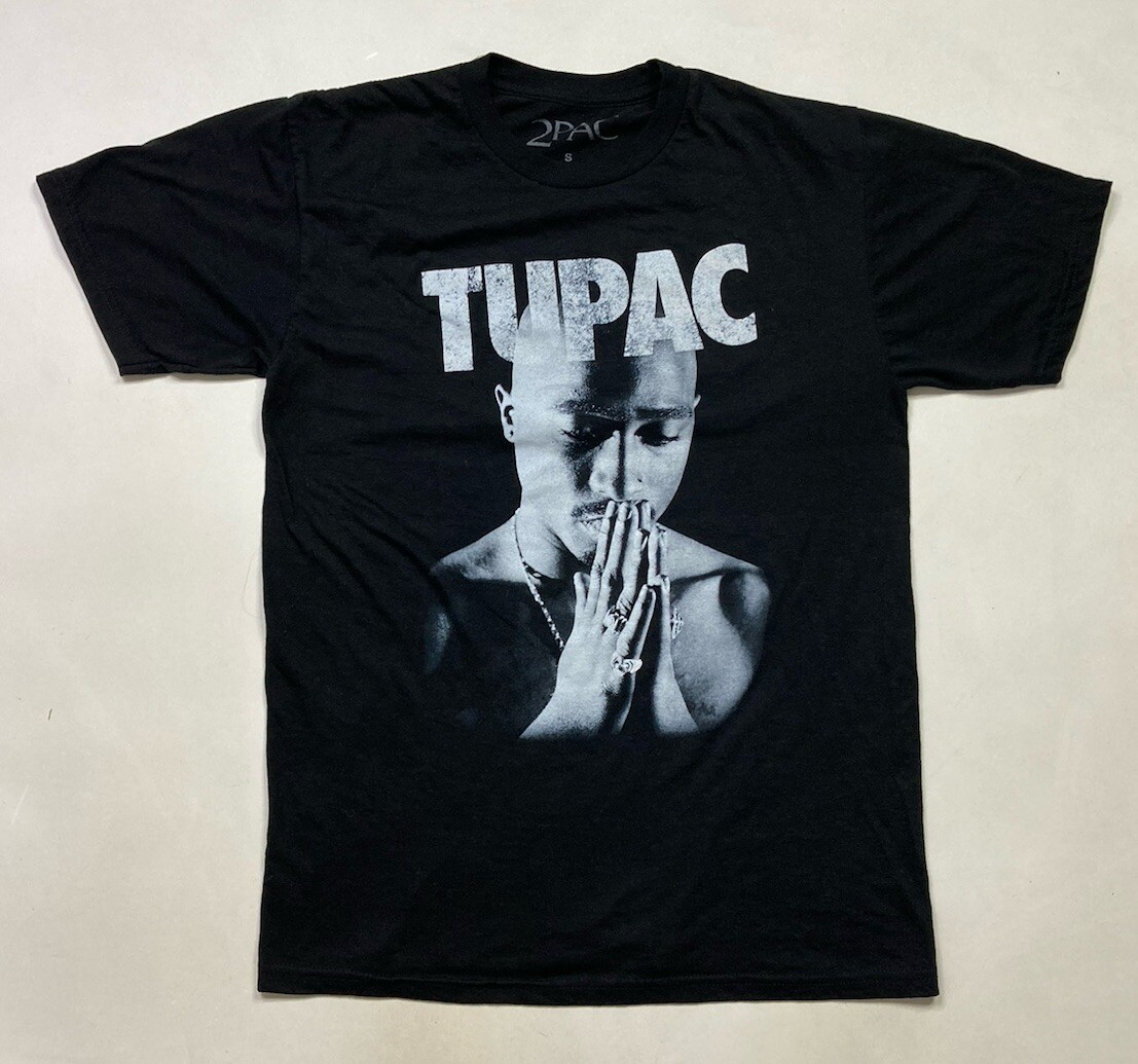 2pac Tupac Shakur Praying Hand Graphic T-shirt Men Small Black