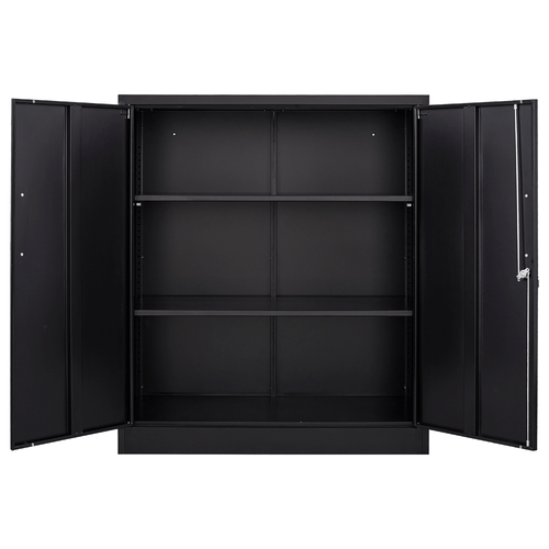 Metal Storage Cabinet with Lock Tall Garage Cabinet with 2 Doors for Home Office - Picture 11 of 18