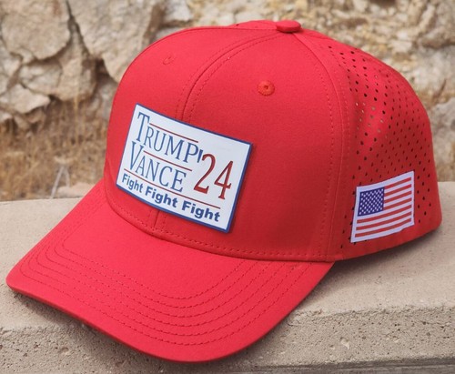 Trump Vance 24 Fight Fight Kampfhut rot 5 Panel wasserdicht Mütze USA 3D Patch - Bild 1 von 3