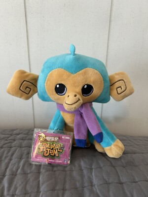 New NWT Animal Jam Funky Monkey Plush Blue and Purple Scarf 7''