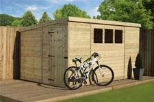 Empire 2500 Pent Garden Shed Wooden 12X8 12ft x 8ft SHIPLAP Tongue & Groove 3 WI