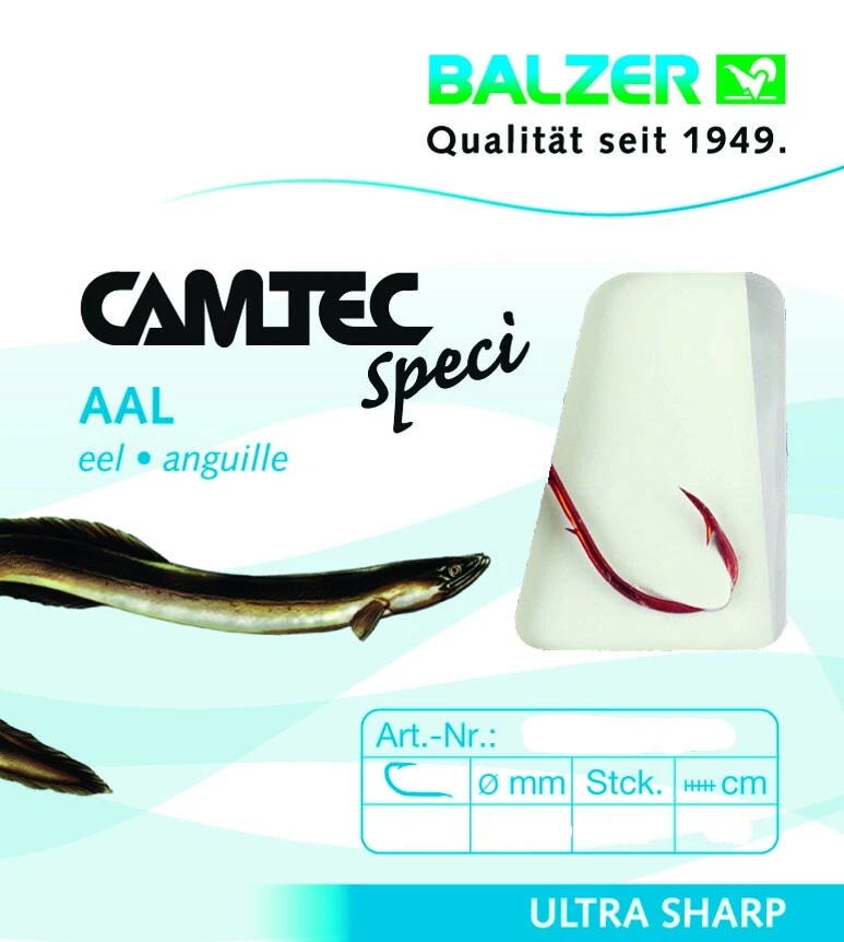 Balzer Camtec Speci Aal Gr. 1 2 4 6 8 60cm Haken Aalangeln Aalhaken gebunden - Bild 1 von 1