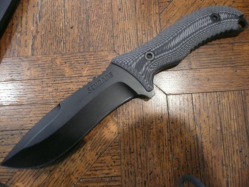 Schrade SCHF10 Drop-Point Full Tang Fixed Blade Knife, Black for sale