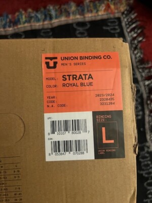 Union Strata Men's Snowboard Bindings New Size L Royal Blue Large.  Brand New 