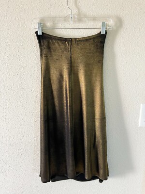 Forever 21 Gold Metallic Mini Strapless Dress New Year's Eve Shimmery Dress  | eBay