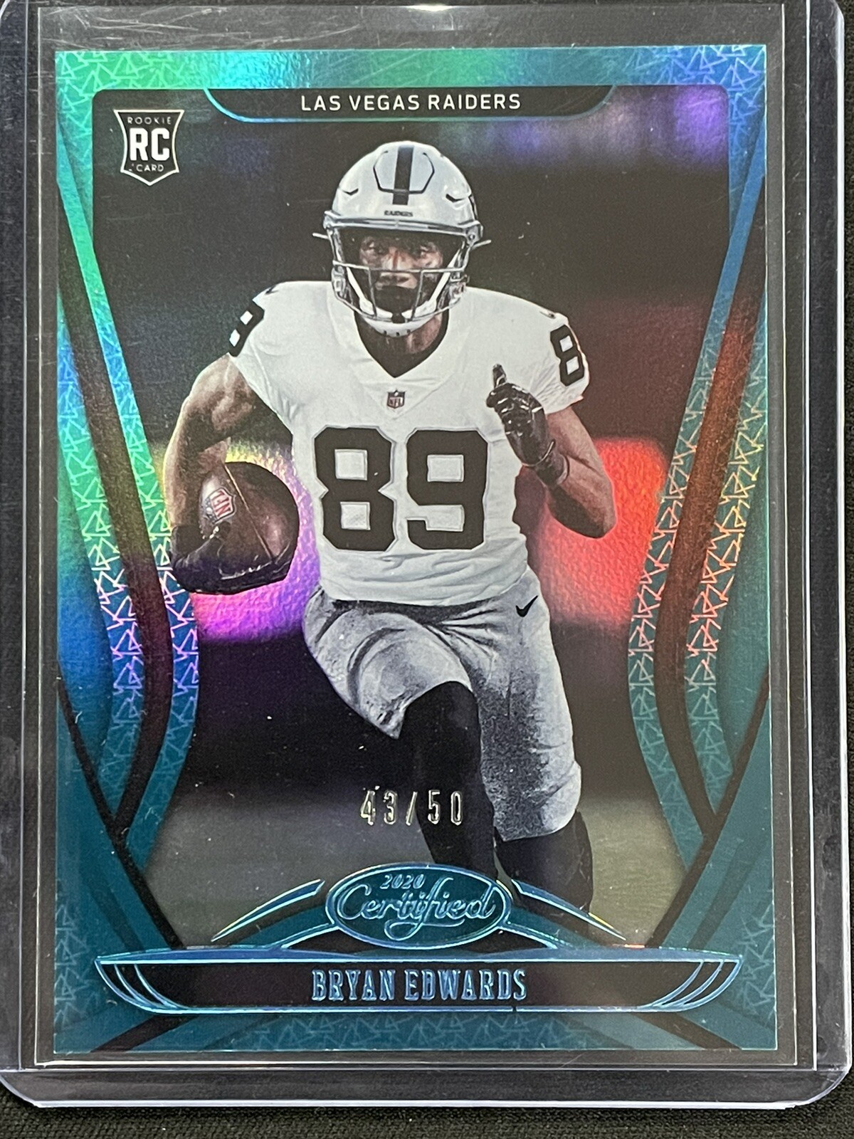 2020 Certified Bryan Edwards Teal Mirror Rookie #’d 43/50 Raiders WR