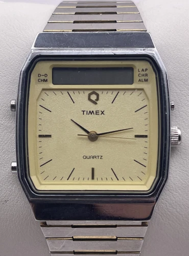 Vintage TIMEX V CELL Analog Digital Quartz Alarm Parts/repair (V24)