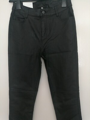 Vila Vicommit Coated Rwss New Pant - Noos Black Size L BNWT