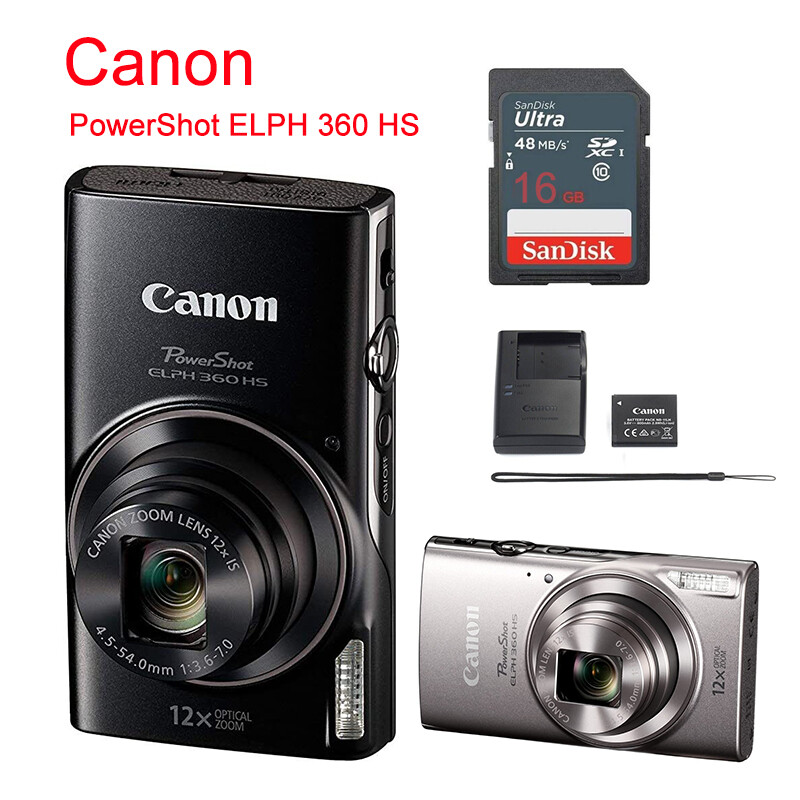 Canon PowerShot ELPH 360 HS WiFi 12X Optical Zoom Digital Camera 