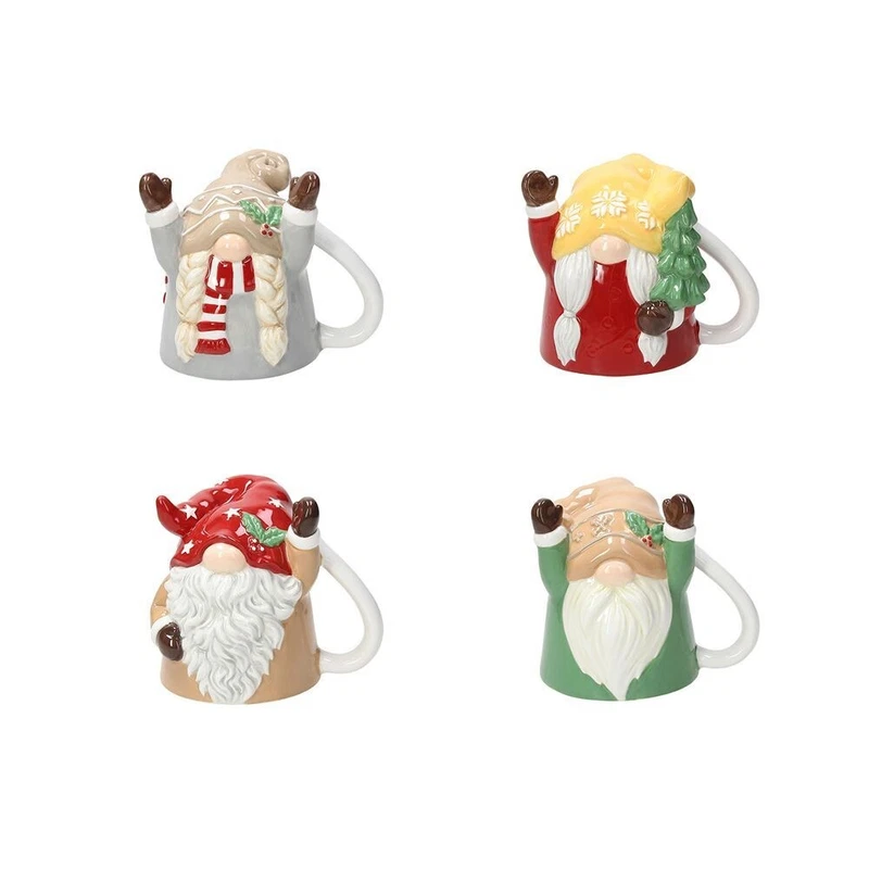 Tazza Gnomo Natale Decorazione Tognana Up&Down COLORI ASSORTITI 300 cc, fotografia 4 di 7