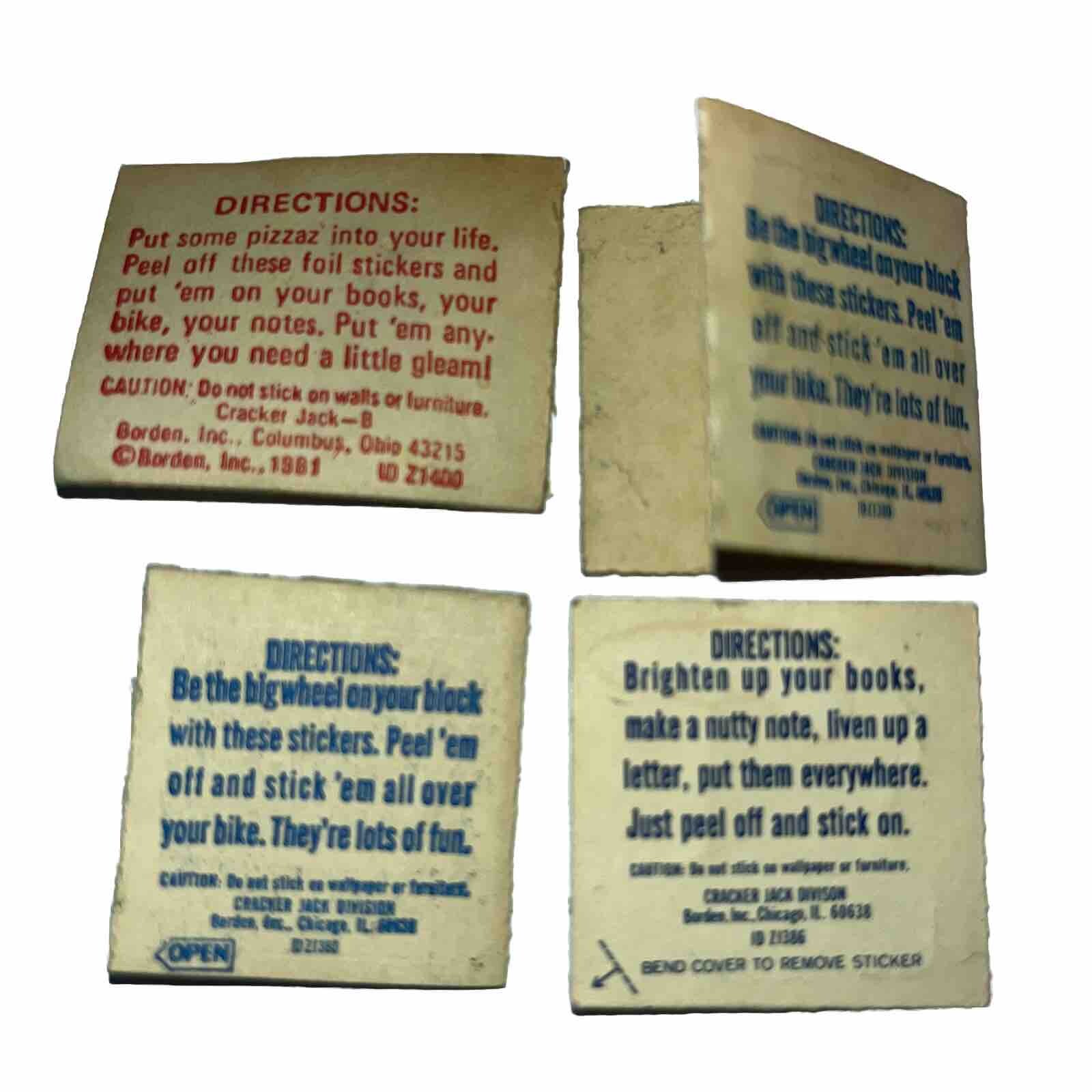 Cracker Jack Riddles CRACKER JACK CARD STICKER VINTAGE PRIZES LOT Bicycle Bike Joke Riddle ...