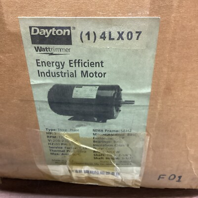 #ad DAYTON 4LX07 INDUSTRIAL ELECTRIC MOTOR #4001CG $499.99