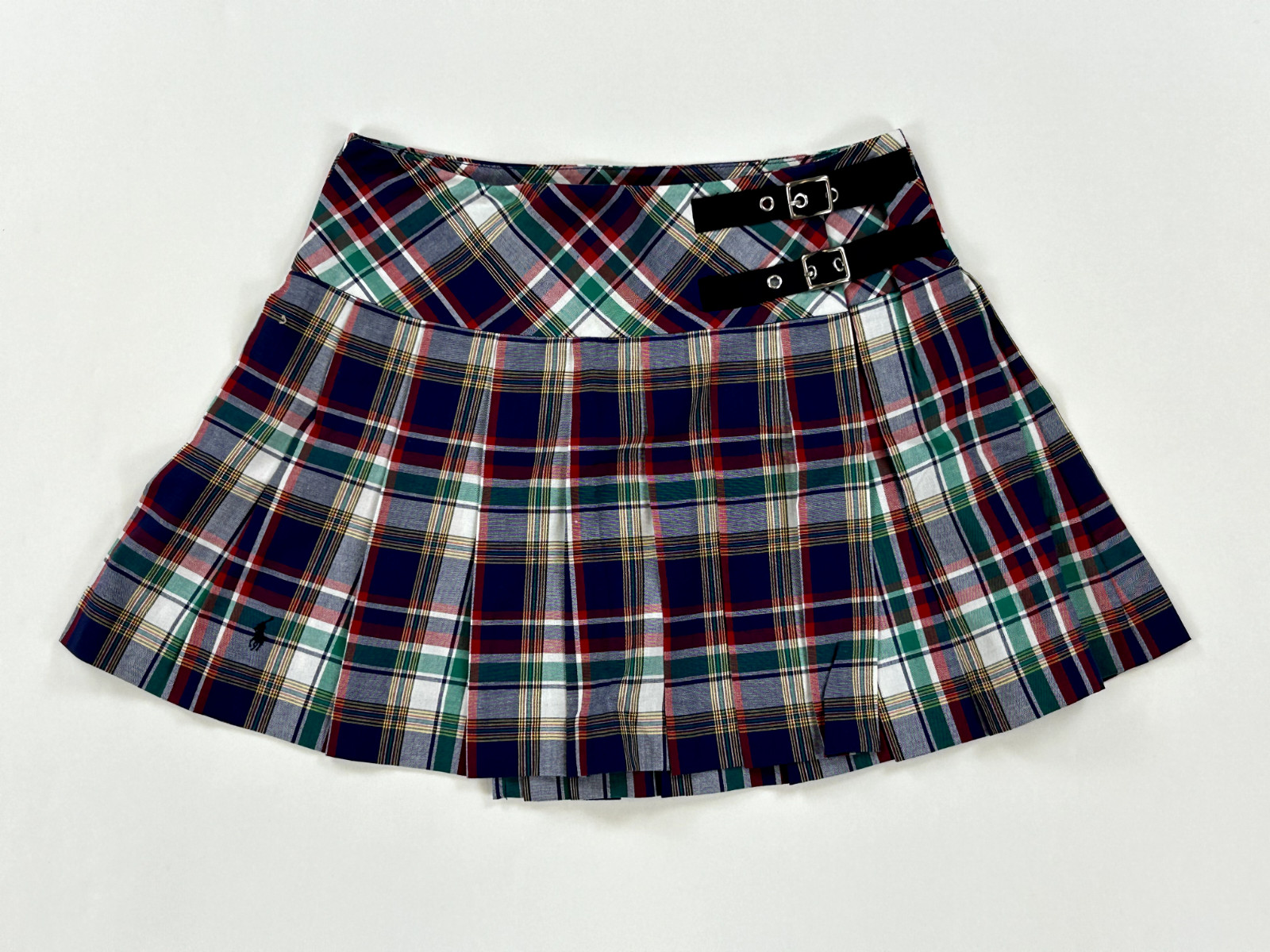 Разноцветная клетчатая юбка Polo Ralph Lauren для девочек - Темно-синий/Красный/Зеленый/Белый/Желтый -