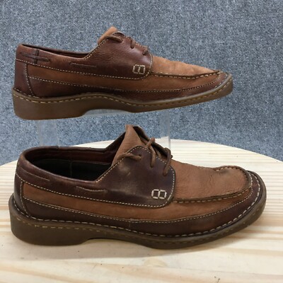 Covington Shoes Mens 10.5 D Crosby Boat Brown Leather Moc Toe Lace Up Low