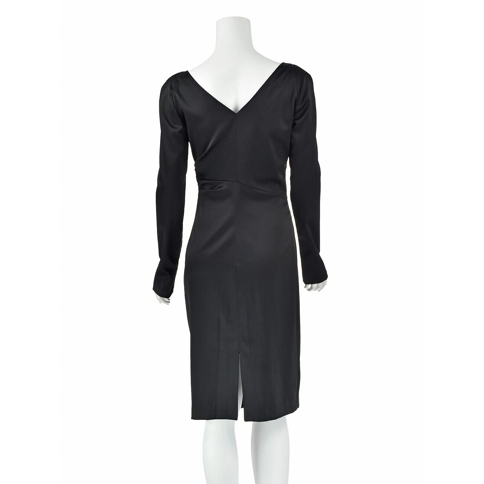 Abito da cocktail vintage collo a V manica lunga elasticizzato a maglia VERSACE TAGLIA FR40 US6 8