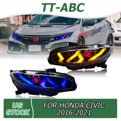 LED Headlights for 10th Gen Honda Civic 2016-2021 DRL Dynamic Start Up Animation