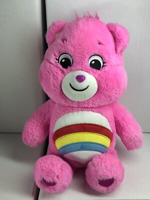2020 Basic Fun Care Bears Cheer Bear Rainbow Pink Plush Stuffed Animal Toy 14''