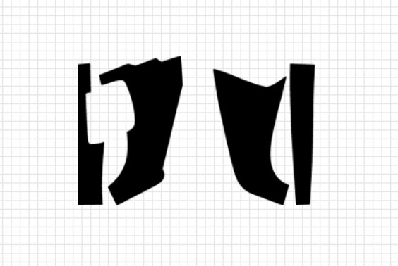 Cowl Side Cover Felt Fabric 4Pcs Ems Black for Volkswagen