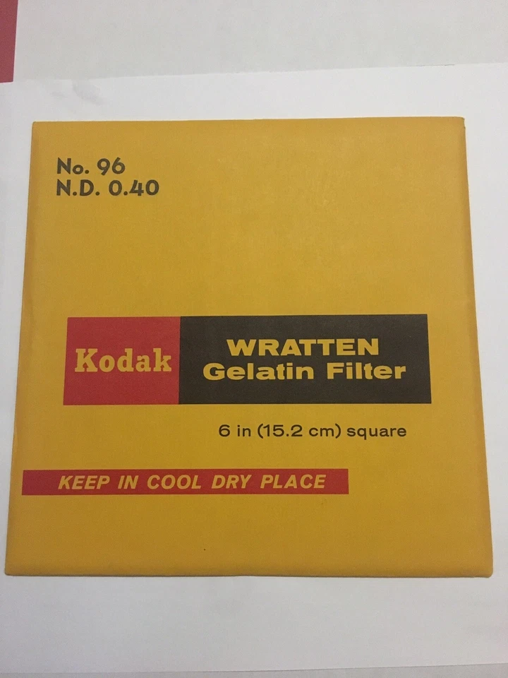 Kodak Wratten Gelatin  Filter No 96  N.D 0.40 Filter 6 x 6 inch. Unopened - Image 2 of 4