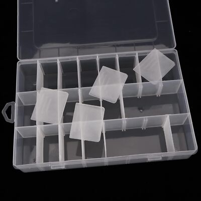 2pc 24 Grids Clear Jewelry Box Plastic Bead Storage Container Earrings Organizer