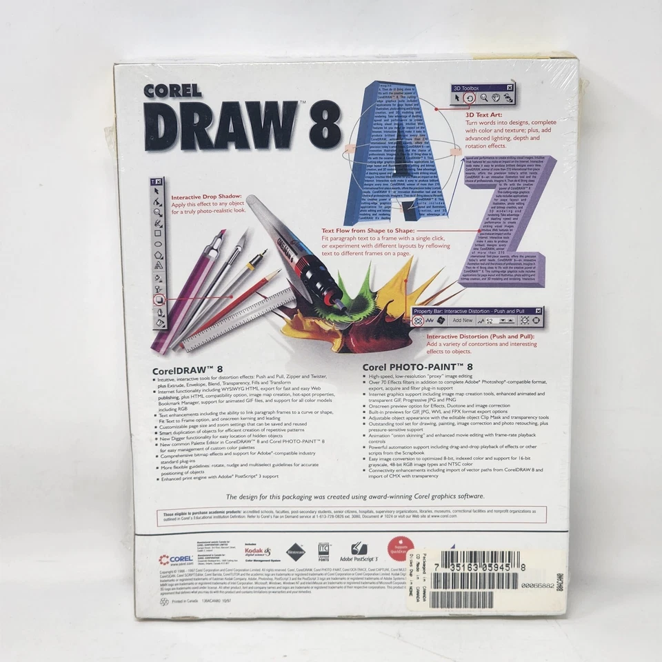 Corel Draw 8 The Choice of Professionals Academic Band Brand New Sealed - Image 4 of 4