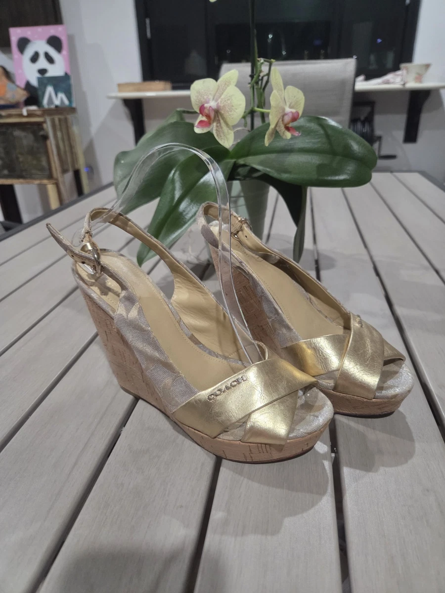 Coach Wedge High (3-3.9 in) Heel Height Sandals for Women for sale