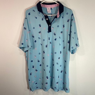 Puma Arnold Palmer Polo Golf Shirt All Over Print Short Sleeve Mens XL