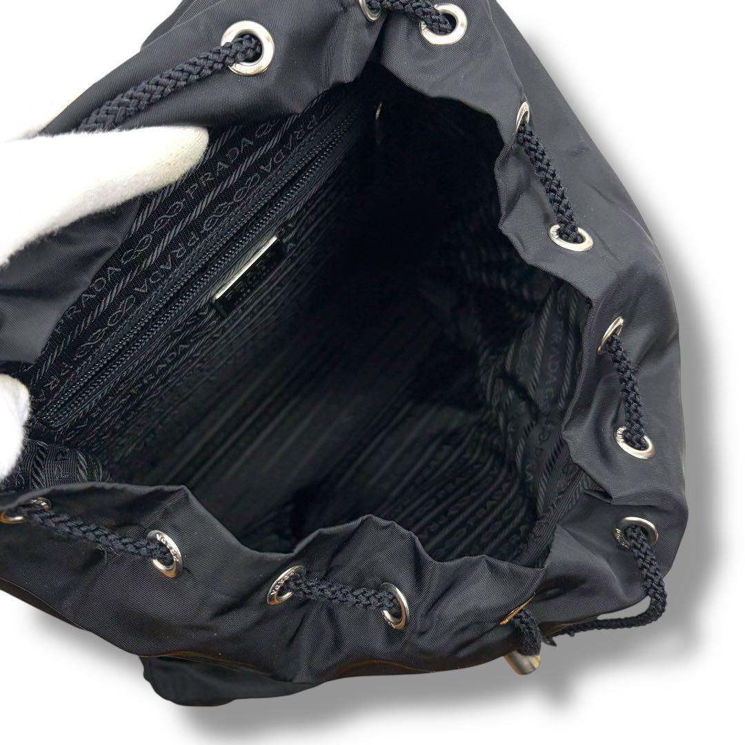 PRADA Backpack Nylon Triangular Logo Black - image 14