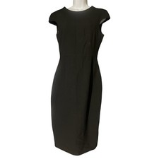 ZARA BASIC Black Sleeveless Pencil Midi Dress Size M