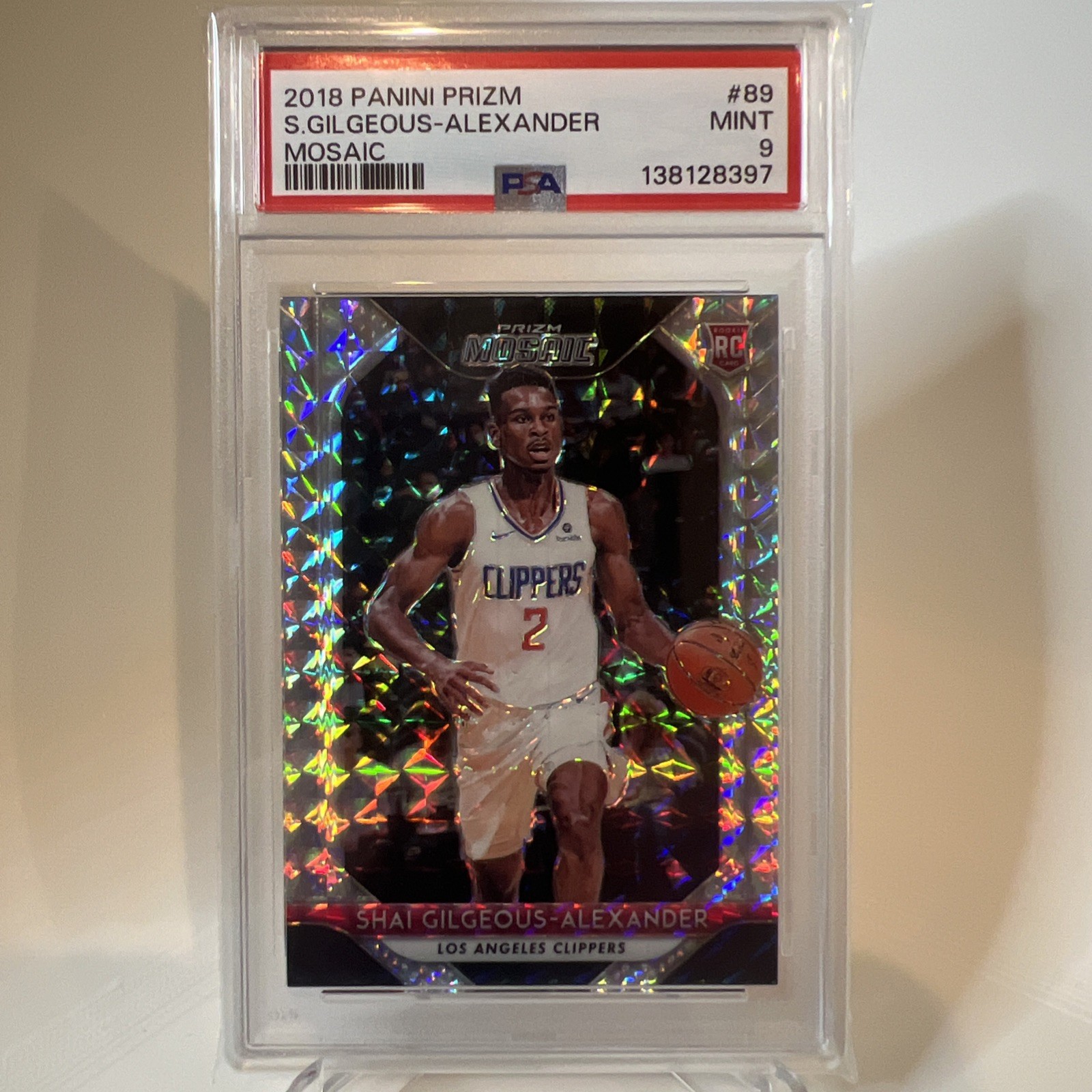 2018 Panini Prizm Shai Gilgeous-Alexander #89 Silver Mosaic RC PSA 9