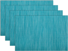 Woven Vinyl Placemats Set of 4 Wipe Clean PVC Heat Resistant Place Mats Durable
