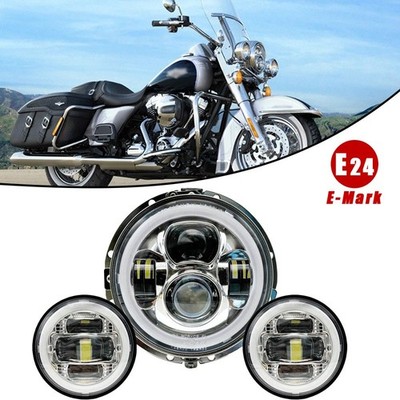 7'' LED Scheinwerfer Blinker mit +4.5'' Nebelscheinwerfer Für Harley Road King