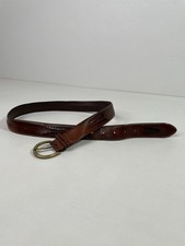 Vintage Nanni Milano Brown Leather Belt Colorfull Woven Made In Italy Mens 38