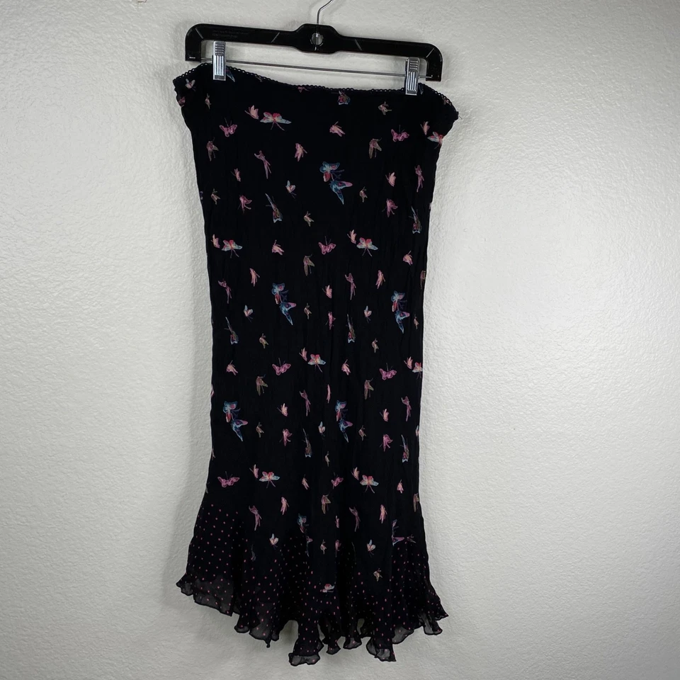Falda de hadas Lola P Whimsigoth años 90 Y2K mariposa lunares negra talla XL Foto 2 de 4