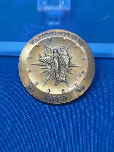 Astrological Virgo Zodiac Sign Token Vintage. Astrology. Copper Aug 24- Sept 23