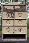 PRIM Antique 7 Drawer Spice Cabinet Wall Mount VANILLA PAINT Farm Cottage Core — photo 3