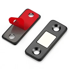 10-Pack Ultra Thin Cabinet Door Magnets Stick-On Magnetic Catch Black