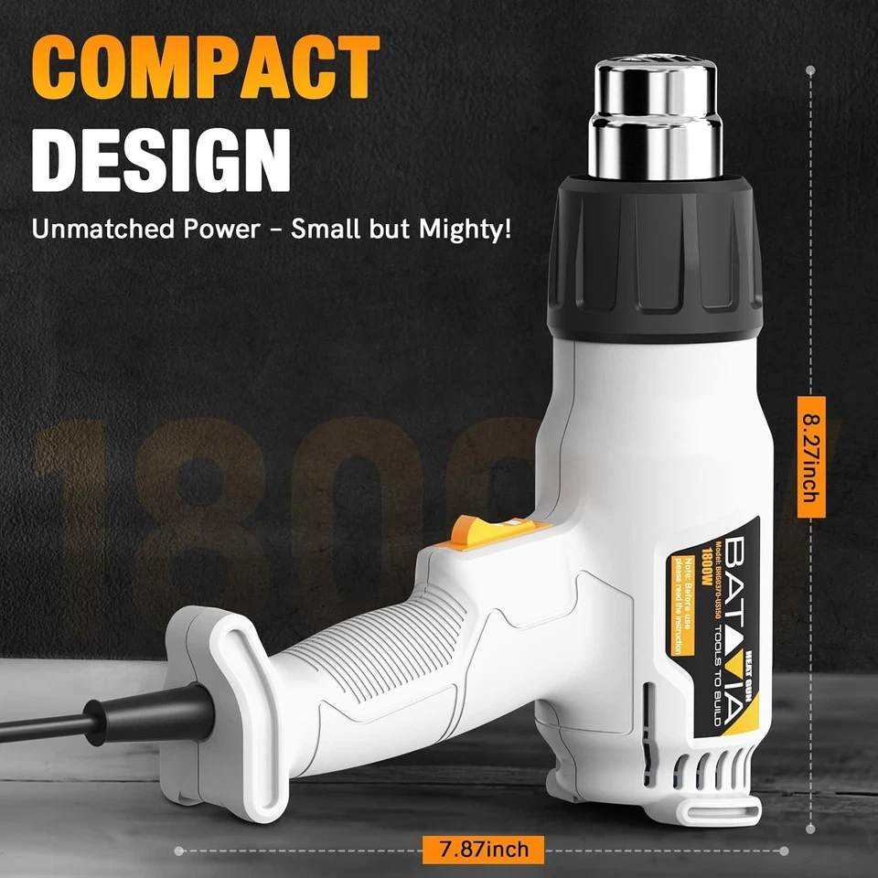 Pistola de calor remodelación de aire caliente tubo retráctil envoltura de vinilo artesanías 1800 W Foto 4 de 4