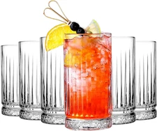 Highball Glasses Set of 6-15 Oz Tall Glasses Drinking Set - Elegant Glassware Dr