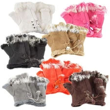 Arm Warmers Hand-Schuhe Pulse Warmers Half Fingerless Faux Fur Imitation Leather