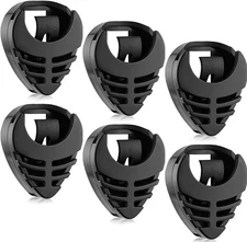 6 Pieces Stick-on Guitar Pick Holder Black Plastic Easy to Paste