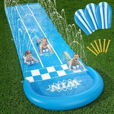 Slip and Water Slide - 20Ft Heavy Duty Lawn Slip Waterslide for Kids Adults with