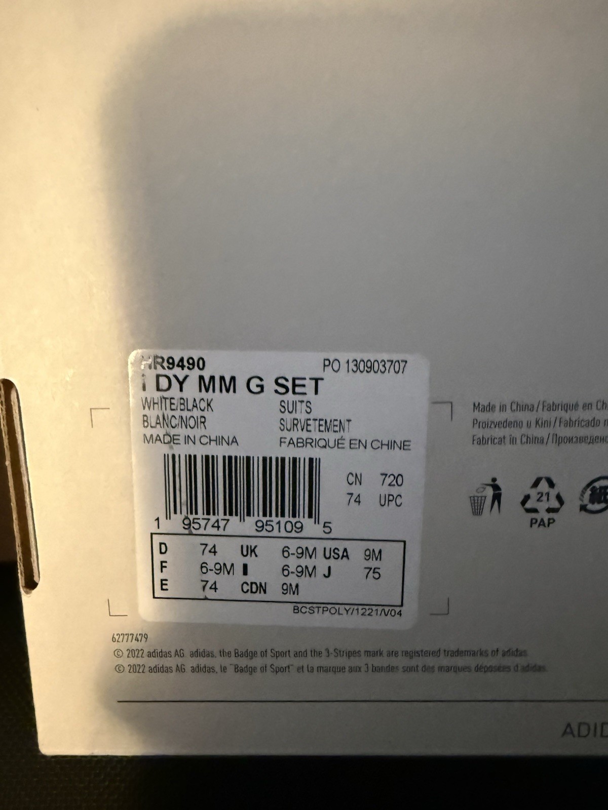 adidas x Disney Mickey Mouse Baby Gift Set 3pc Tee Shorts Bib 6-9M HR9490 NIB thumbnail 3