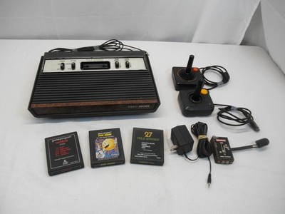 Sears Tele Games /Atari 2600 w/ 2 Controllers and 3 Games - Tested Working