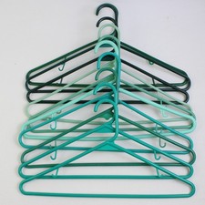 Lot of 10 Green Variety Tubular Clothing Hangers