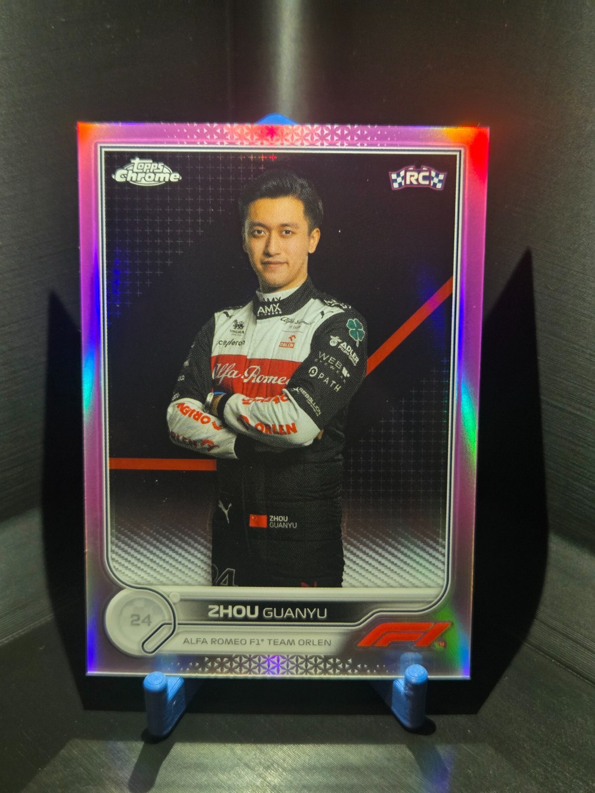 2022 Topps Chrome Formula 1 - Zhou Guanyu Portrait Pink Refractor /75 #65 NM-MT
