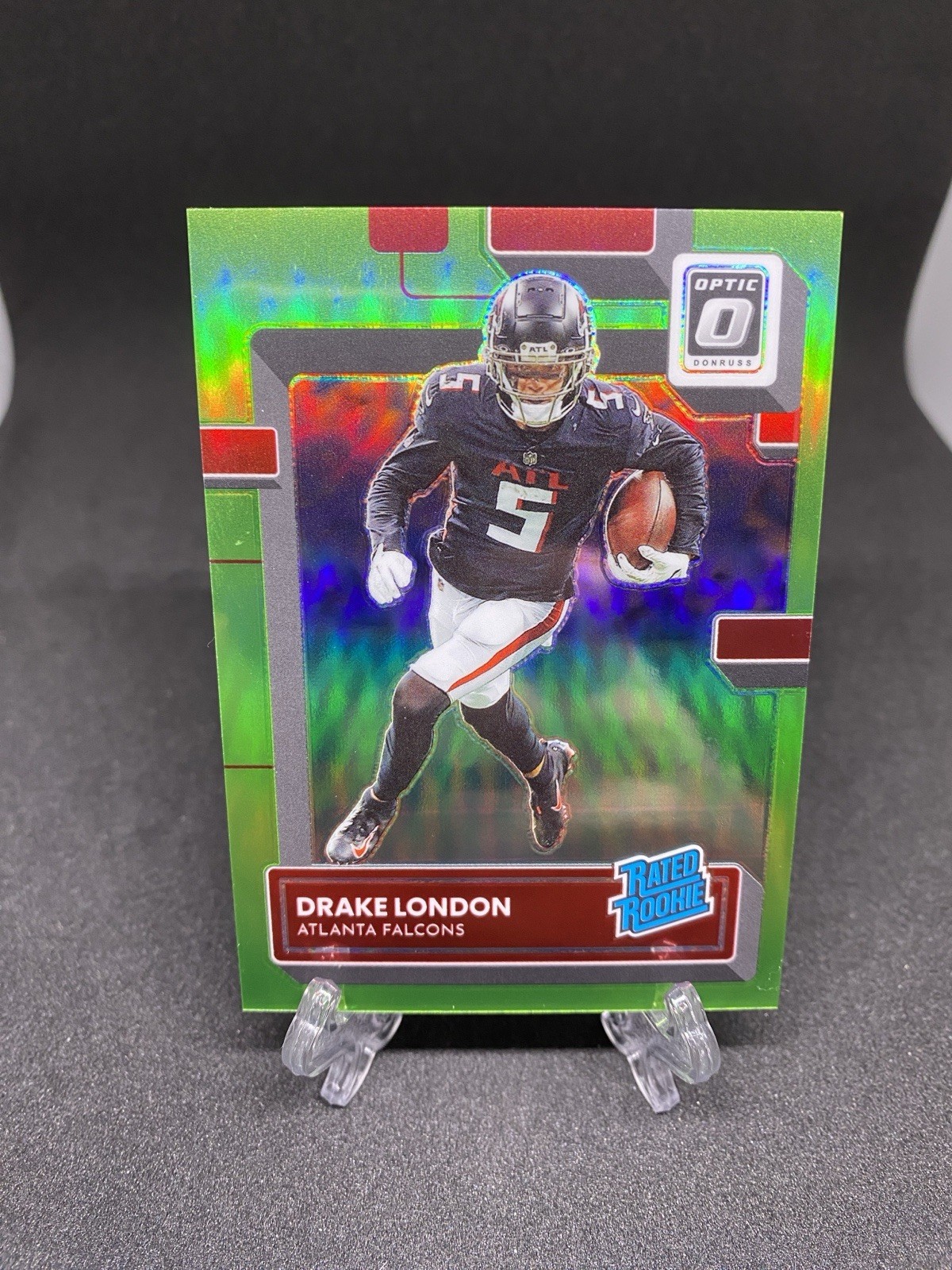 Drake London 2022 Optic Rated Rookie Lime Green /35 Prizm RC #207 FALCONS