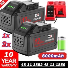 12.0Ah For Milwaukee For M18 18V Extended Capacity Battery 48-11-1860/Charger